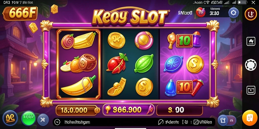 Screenshot gameplay Slot 666F dengan grafis yang menawan dan interaksi yang menarik.