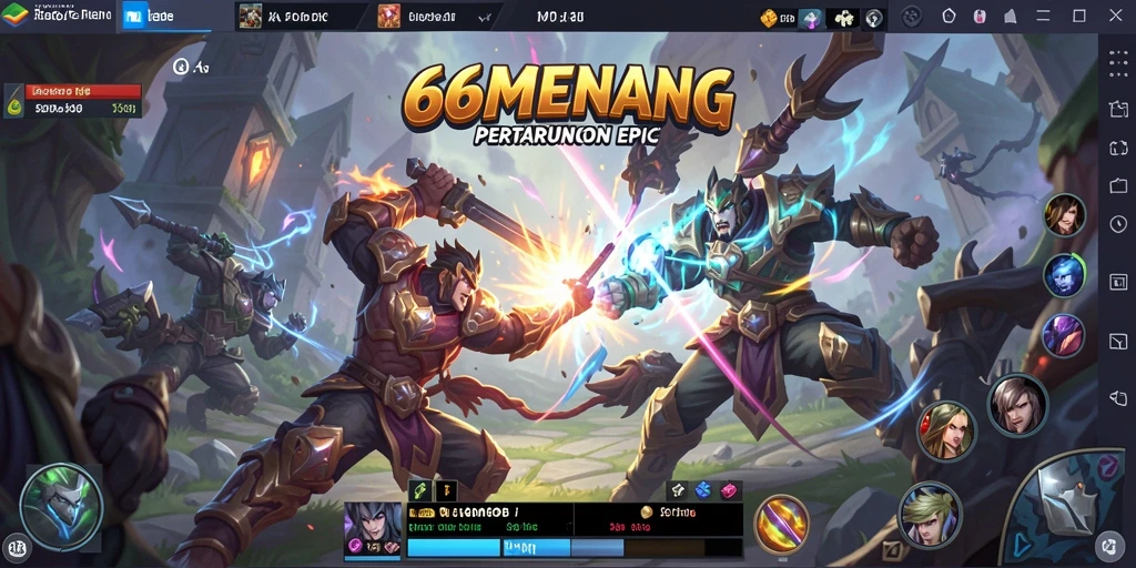 Tampilan gameplay seru dalam 66MENANG, aksi penuh strategi dan kerjasama.