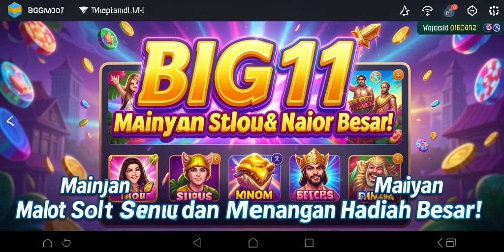 Screenshot menampilkan gameplay seru dari BIG11 dengan simbol dan tema menarik.