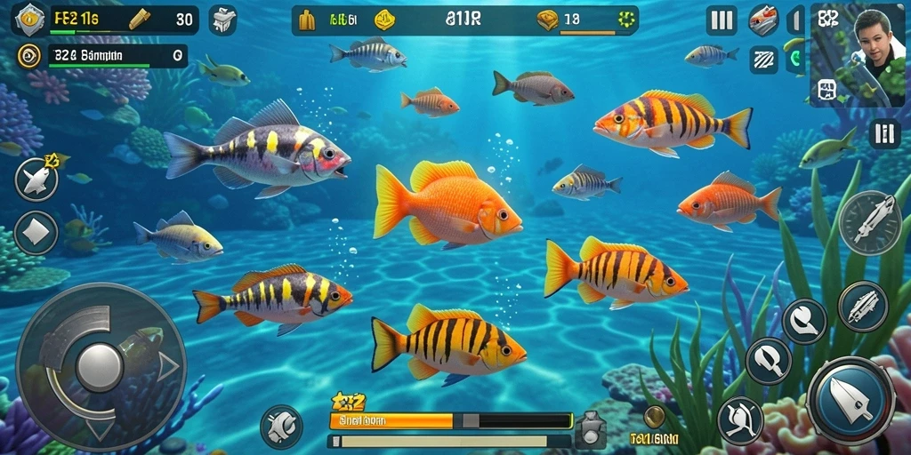 Tampilan menembak ikan yang seru dalam F32.