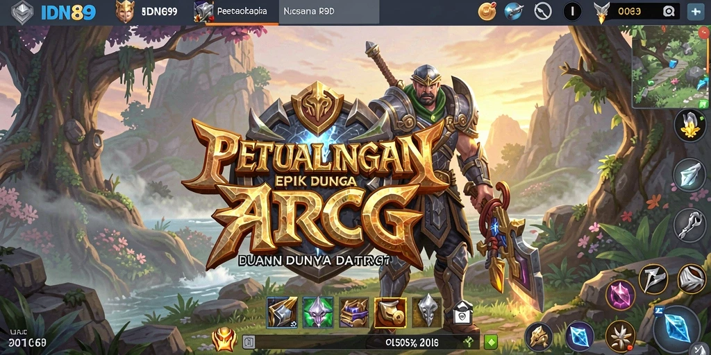Tampilan gameplay epik di dunia fantasi ARPG.