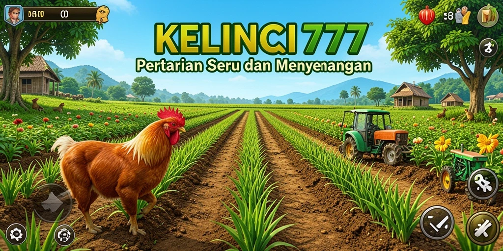 Gameplay seru KELINCI777 dengan suasana pertanian yang indah.