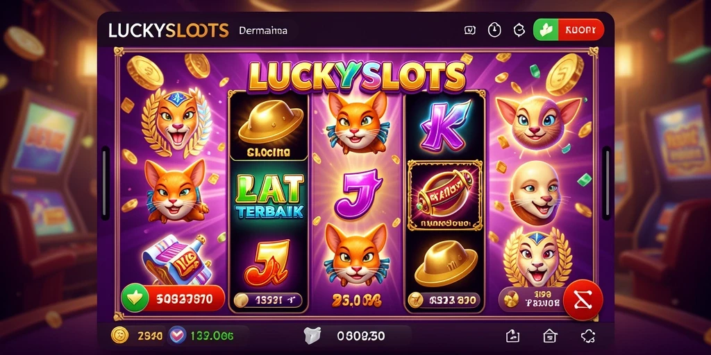 Tampilan menarik dari gameplay LUCKYSLOTS yang mendebarkan.