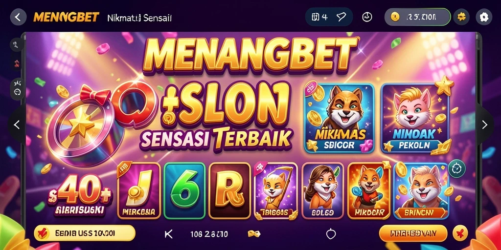 Tampilan gameplay Slot MENANGBET yang mendebarkan dan penuh warna.