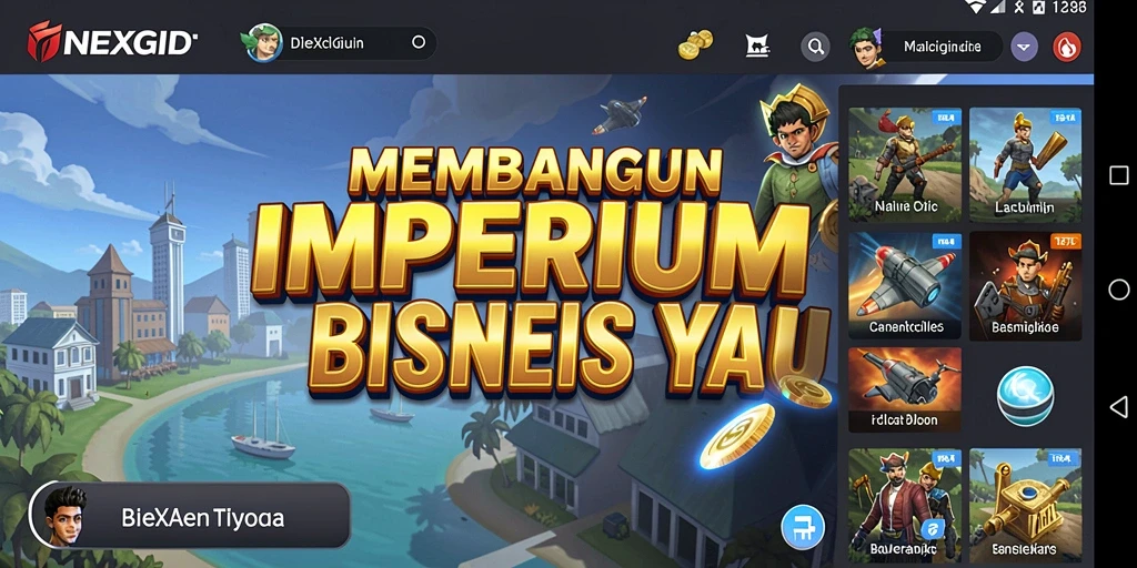 Tangkapan layar utama NEXGID menunjukkan aksi gameplay Tycoon yang menarik.