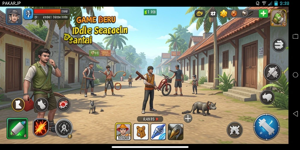 Tampilan permainan PAKARJP dengan elemen gameplay Idle yang menarik.