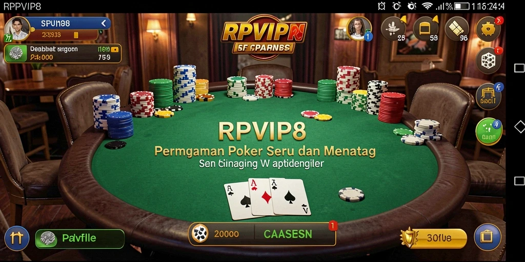 Tampilan aksi seru dalam permainan Poker di RPVIP8.