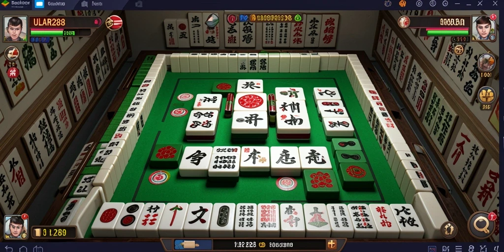 Tampilan gameplay ULAR288 yang seru dengan ubin Mahjong.