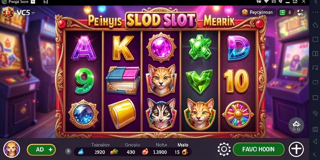 Tampilan gameplay menampilkan gulungan Slot yang penuh warna dan dinamis.