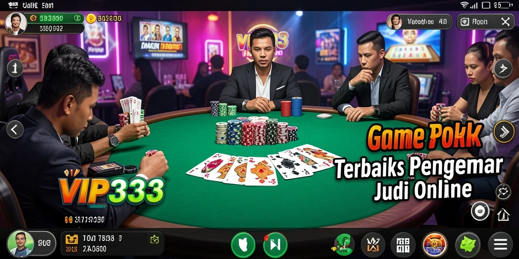 Tampilan gameplay Poker yang menarik dan mendebarkan.