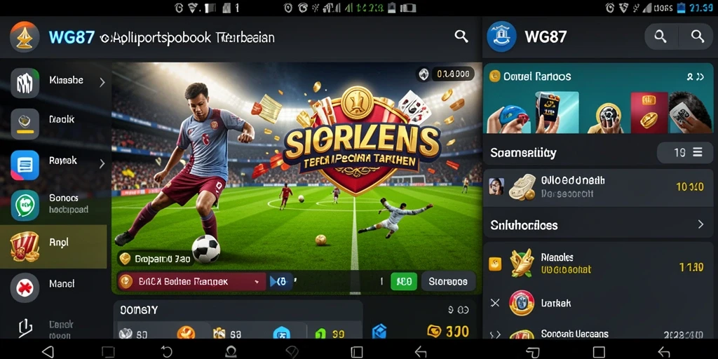 Tampilan permainan Sportsbook WG87 yang menarik dan informatif.