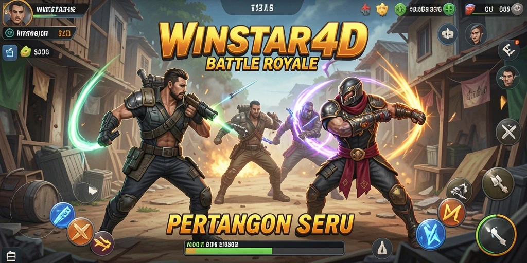 Gameplay seru WINSTAR4D dengan pertempuran intens di arena.