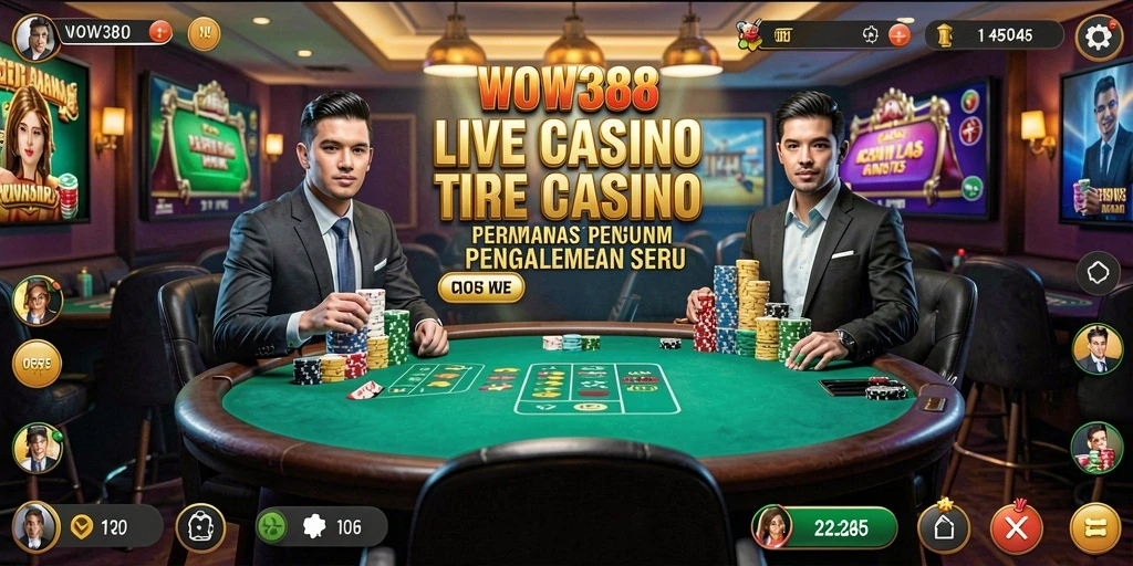 Tampilan gameplay Live Casino WOW388 yang mendebarkan dan interaktif.